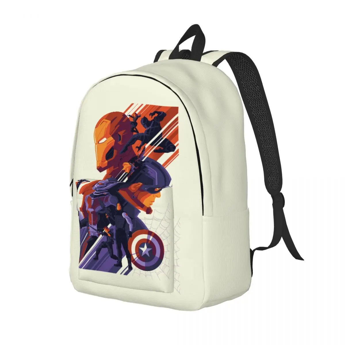 Custom Captain America Spider Man Canvas Backpack for School College Students Bookbag Fits 15 Inch Laptop Earth Superhero Bags