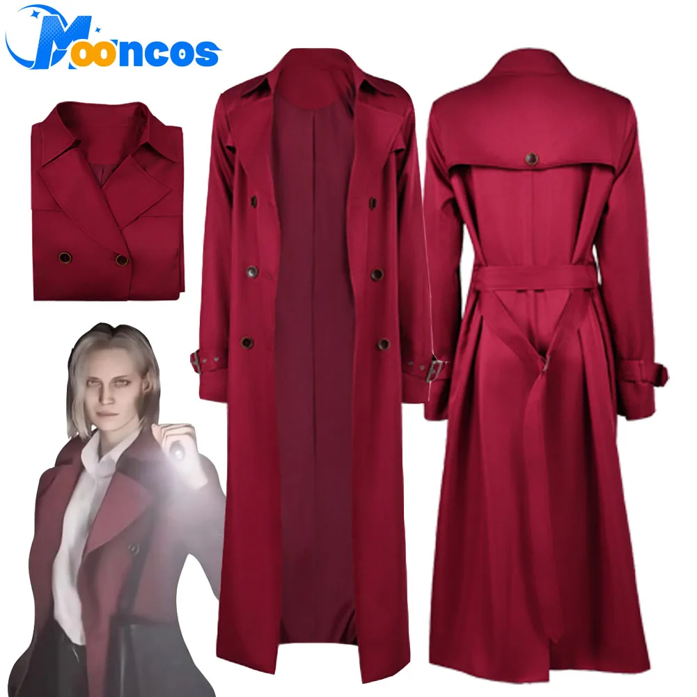 Disfraz de Cosplay de Alyssa Ashcroft para Mujer, Abrigo Rojo de Fantasía, Disfraz de Requiem del Juego 2026, Abrigo para Mujer, Traje para Halloween, Carnaval y Fiestas