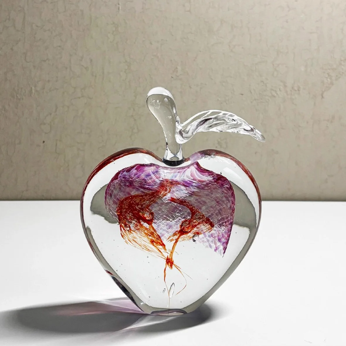 

Light Luxury Style Home Decorations Handcrafted Glass Apple-Shaped Ornaments Desktop Display Photography Props Festival Gifts
