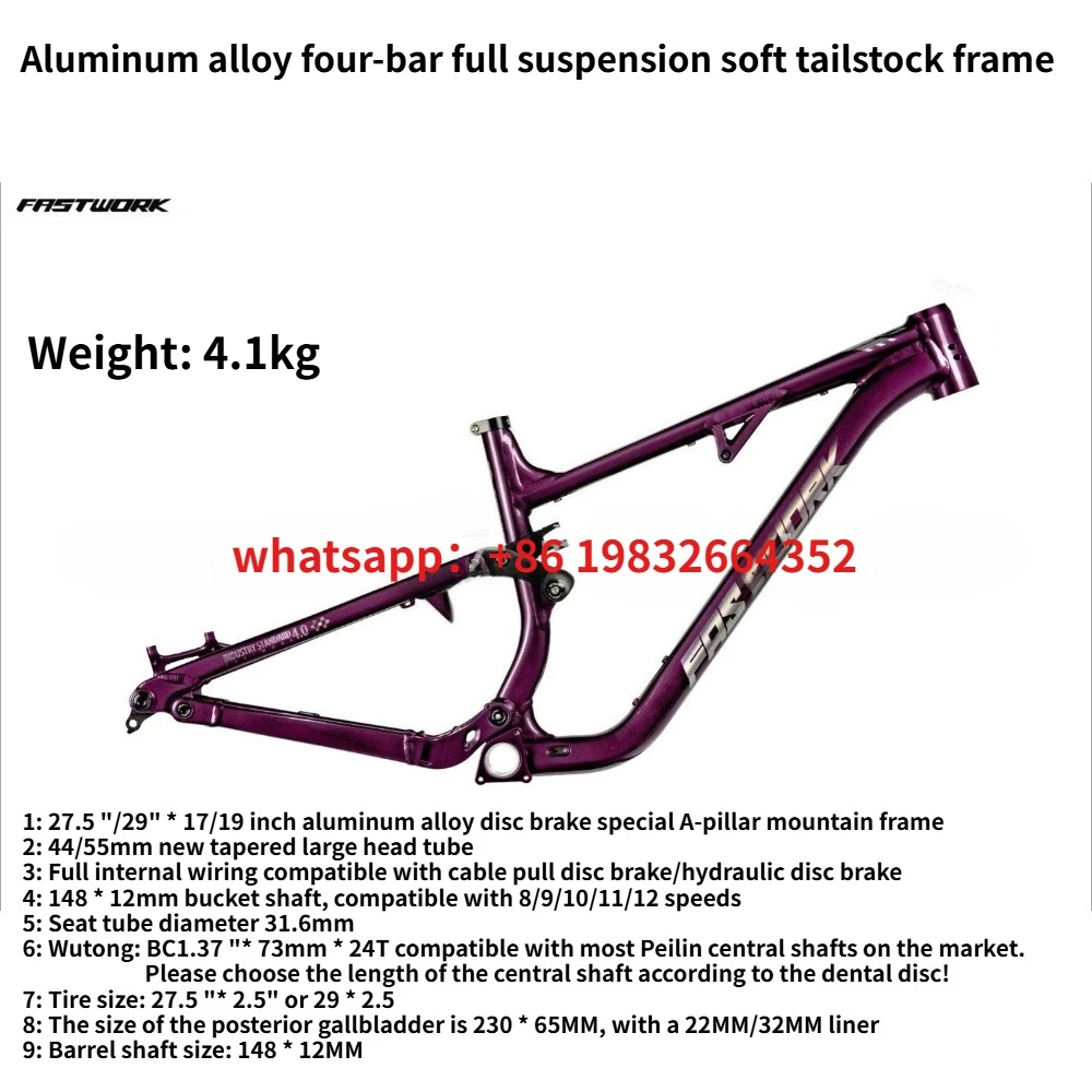 

Алюминиевая рама для горного велосипеда с полной подвеской и мягкой задней подвеской, 230 мм, BOOST 148*12 мм, размер задней подвески 230*65 мм, для колес 27.5/29 дюймов.