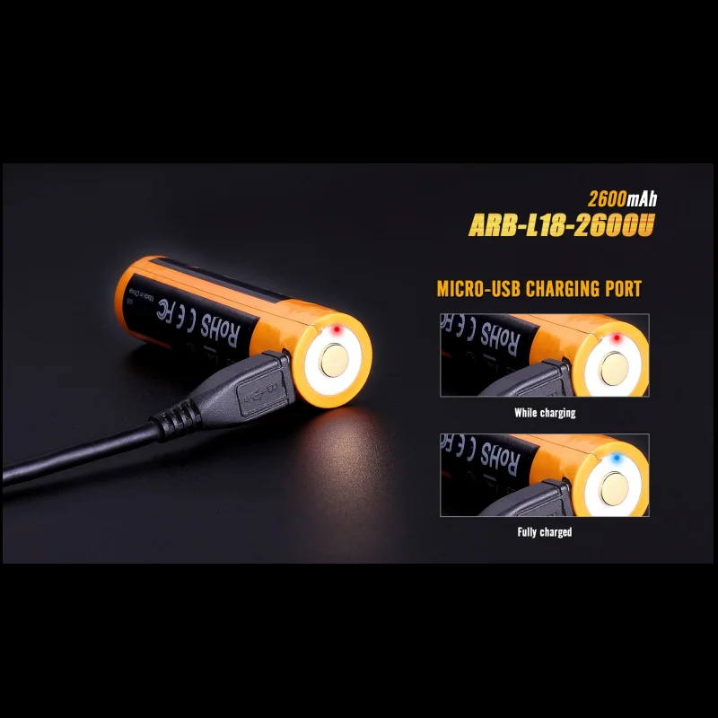 Fenix ARB-L18-2600U Ładowanie USB 2600 mAh 18650 Akumulator litowo-jonowy