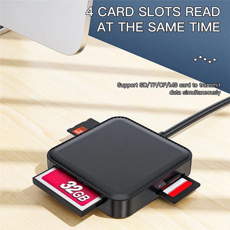 

USB 3.0 SD-кардридер 4 в 1, несколько адаптеров для чтения карт MS.CF.TF.SD для компьютера, ноутбука, ПК для Android, Windows, ОС, прочный