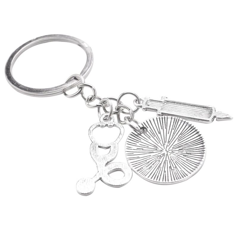 Syringe Stethoscope Keychain Key Chain Keyring  Nurse Physicians Student Graduation Gift Jewelry