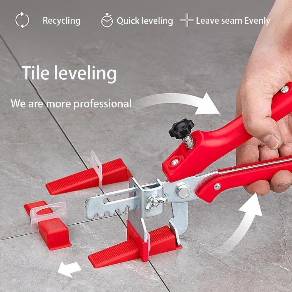 401 Pieces Tile Leveling System 300 Pieces Clips + 100 Pieces Wedges + 1 Piece Pliers Tile Spacers 2.0mm Cross Tile Tool