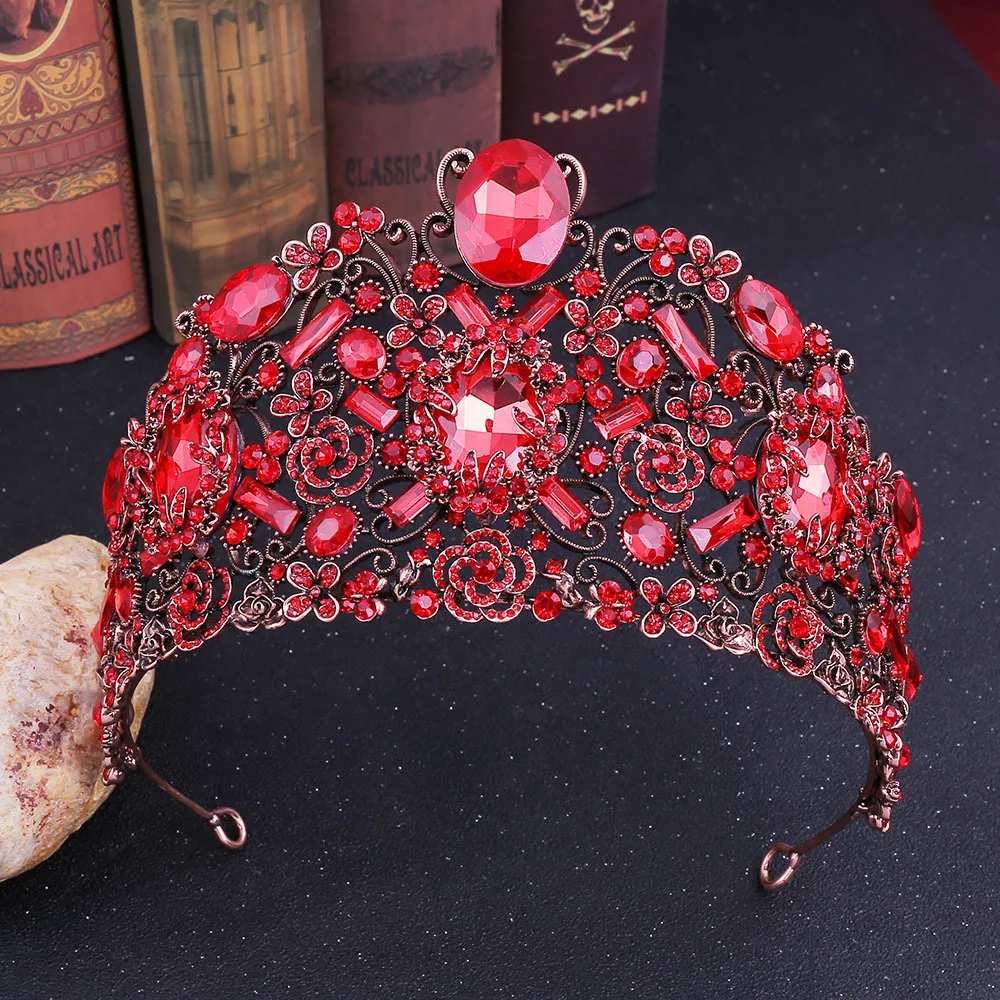 

HB36 Big Bridal Crown Crystal Wedding Tiara Hair Jewelry Accessories Headgear Baroque Headband Women Prom Pageant Headdress Gift