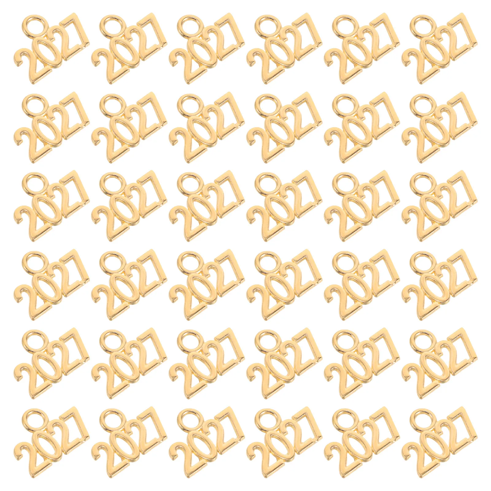 50Pcs Alloy Number Pendants Black Enamel Graduation Year Charms Jewelry Making Supplies Graduation Party Birthday Holiday Crafts