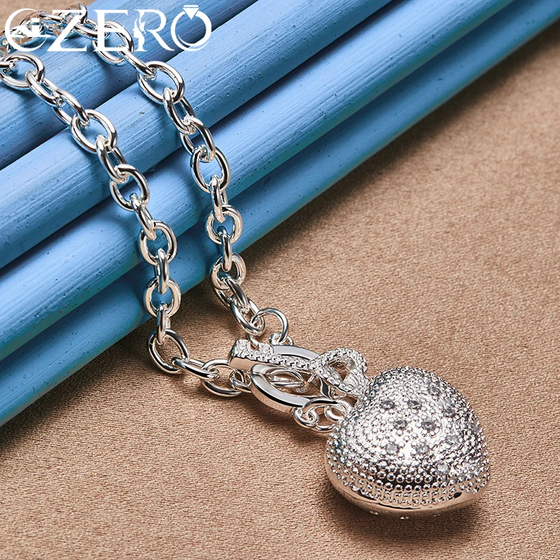 ALIZERO 925 Sterling Silver AAA Zircon Heart Pendant Necklace Bracelet Ring Set for Woman Wedding Engagement Party Jewelry Gifts