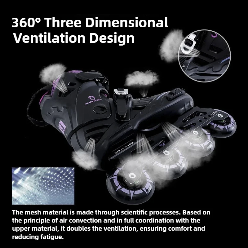 أحذية تزلج مضمنة للبالغين، شفرات دوارة احترافية للرجال والنساء المبتدئين، أحذية تزلج حرة بصف واحد للتدريب الجامعي في الهواء الطلق