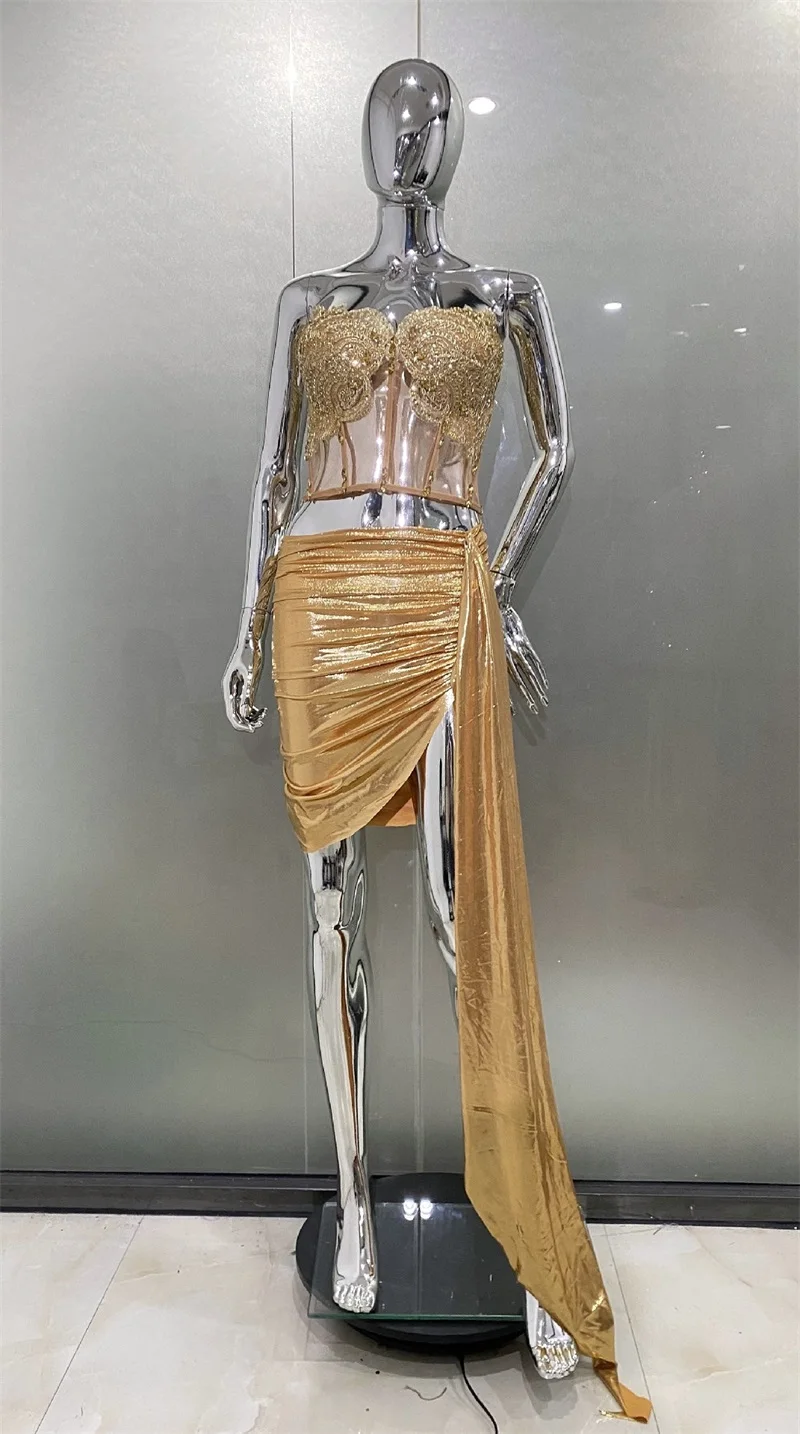 

Золотое женское платье для выпускного вечера, сексуальное, без бретелек, без рукавов, роскошное, с каменными кристаллами, короткое мини-платье-футляр, вечернее платье для конкурса красоты, юбка на день рождения