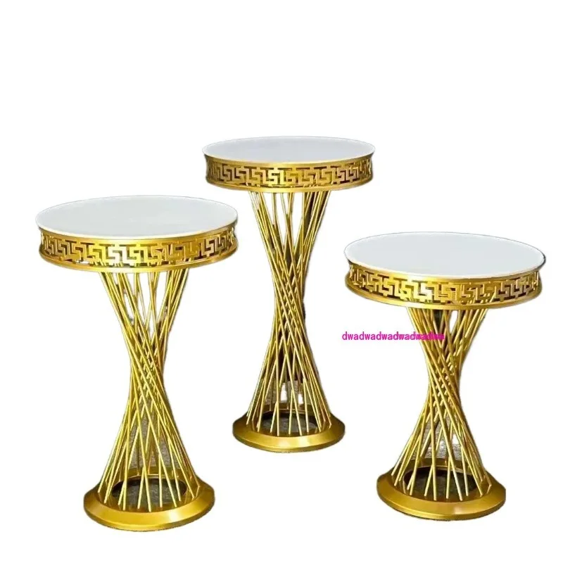 

New Gold Round Cylinder Pedestal Display Art Decorate Cake Rack Plinths Pillars For DIY Party Wedding Banquet Decorations Holida