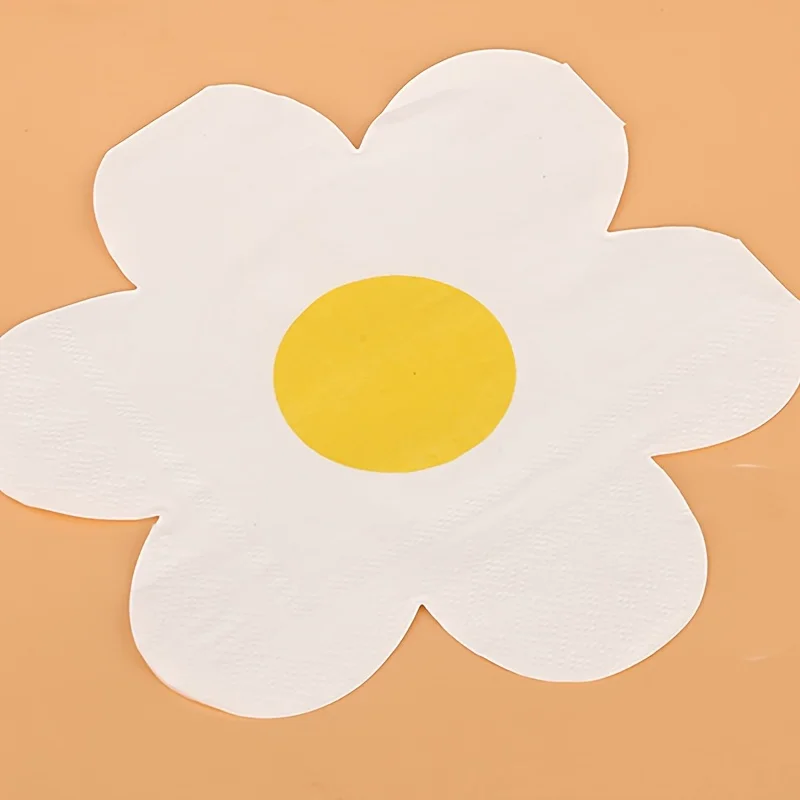 20/40/100pcs Daisy Theme Napkins Flower Restaurant Disposable Paper Napkins Birthday Baby Shower Wedding Party Decoration - view 5