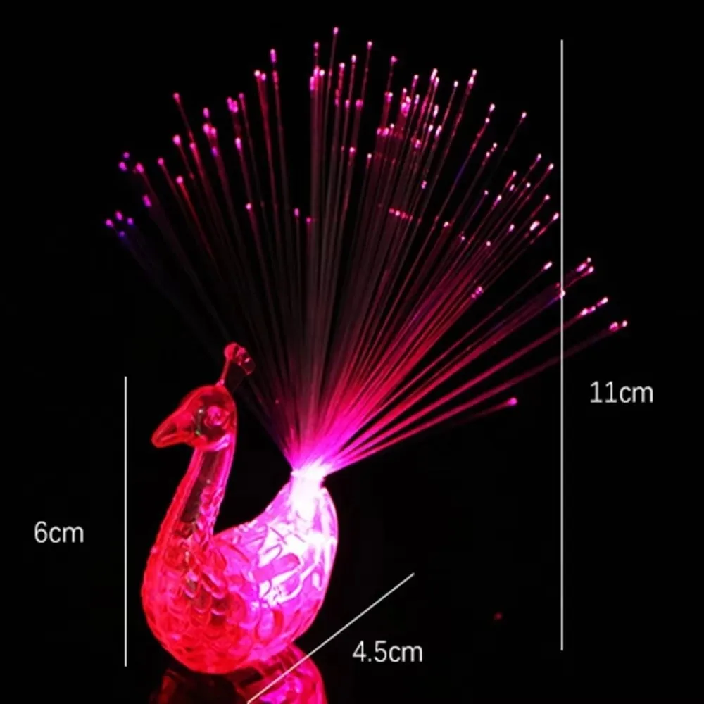 Nuovo lampeggiante LED dito pavone luce incandescente carino dito luce schermo aperto giocattoli luminosi decorazioni per la casa