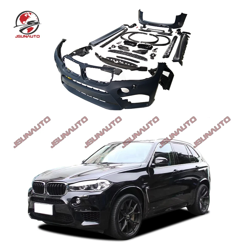 New For Bmw X5 Upgrade X5M Unpainted Front Bumper Side Skirts Car Bumper Wheel Modified Accessories For 2014-2018 X5 Bodykit