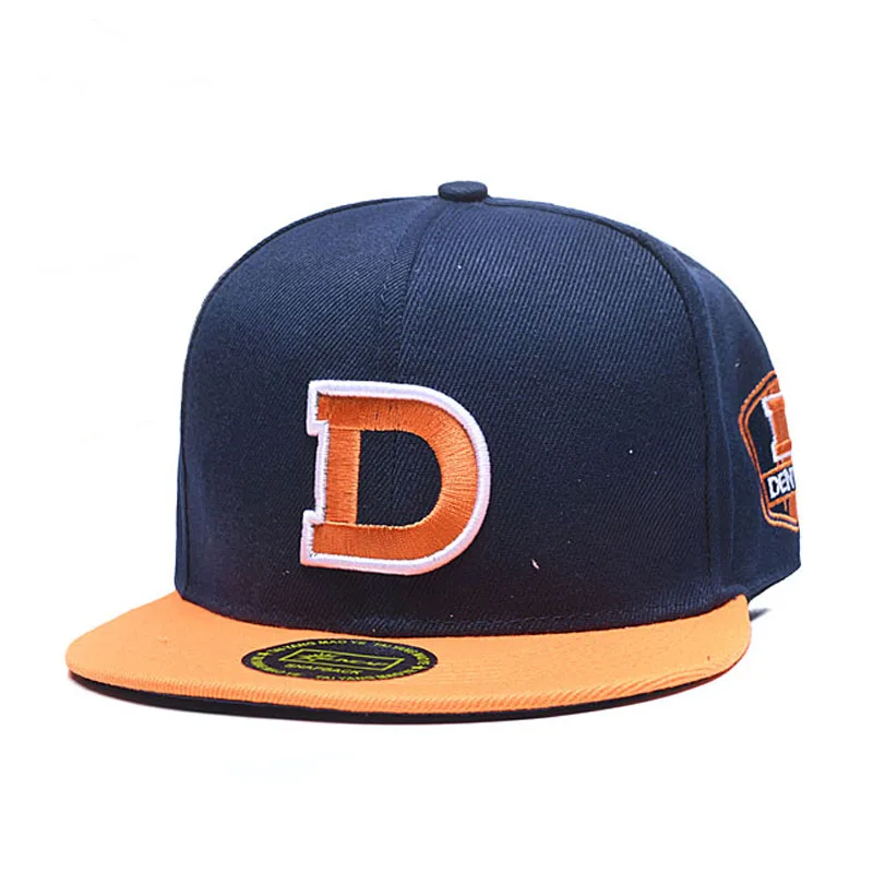 Fashion Brand DALLAS CAP Letter D Girl Boy Wine Hip Hop Snapback Hat for Men Women Adult Outdoor Casual Sun Baseball Cap Orange
