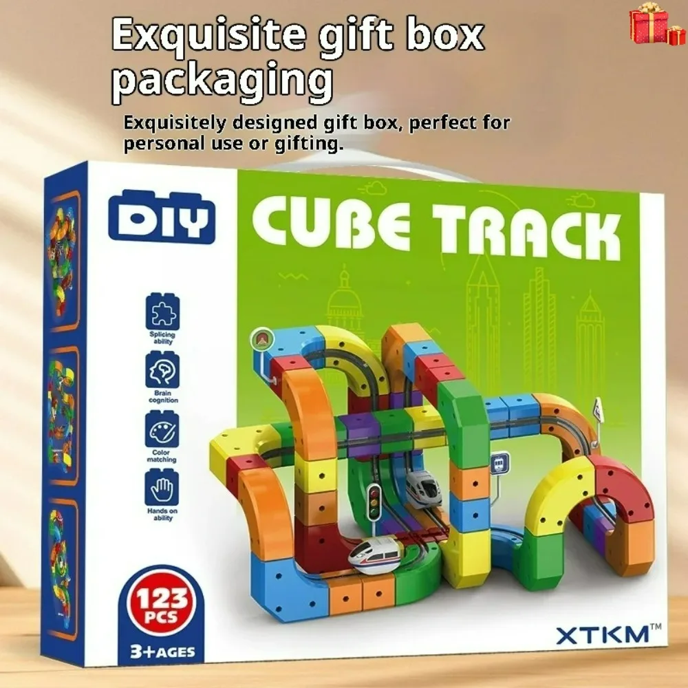 

Набор электрических магнитных дорожек с антигравитационными транспортными средствами, 100 шт., строительная игрушка STEM, креативная модель железной дороги «сделай сам», подарок для детей