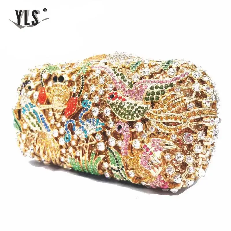 Rhinestone Evening Bridal Purse Wholesale Price Gorgeous Animal Design Crystal Minaudieres Evening Bags Purse Clutch Bag