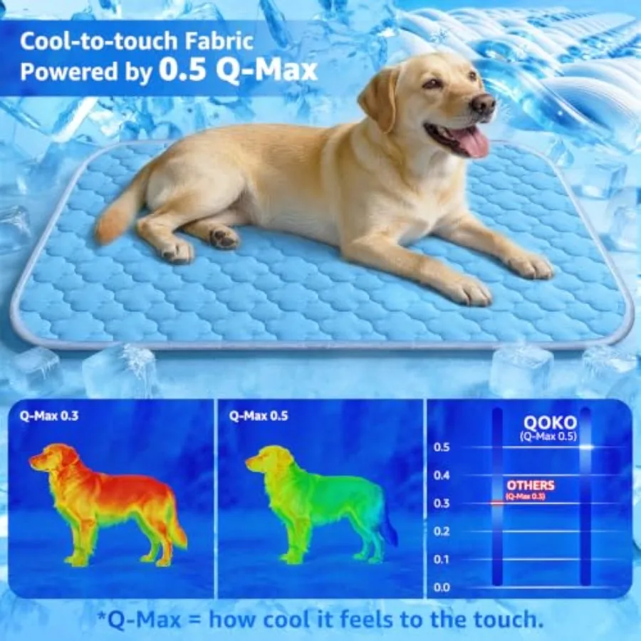 Dog Cooling Mat for Dogs, Long-Lasting Cool Pad for Dogs Outdoor and Indoor Use w Waterproof Cover, Summer Cooling Pet Bed 36