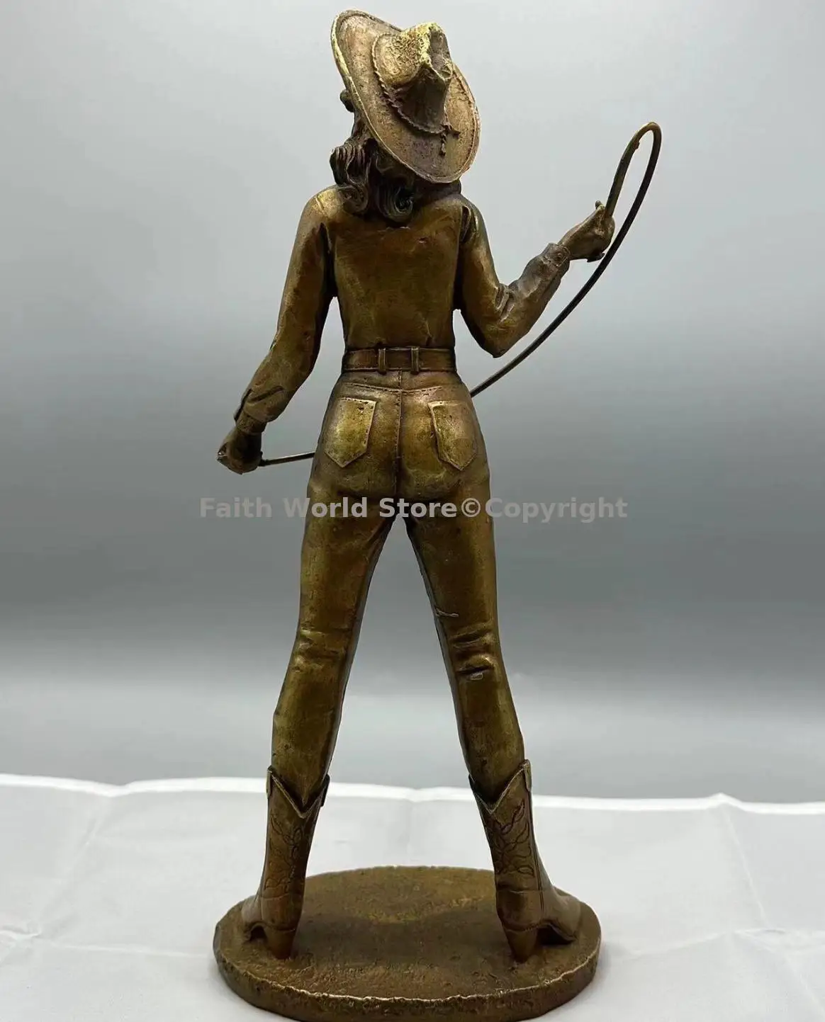 Collection TOP cool art bronze sculpture statue culture the American female Cowboy home office bar COPPER decoration art