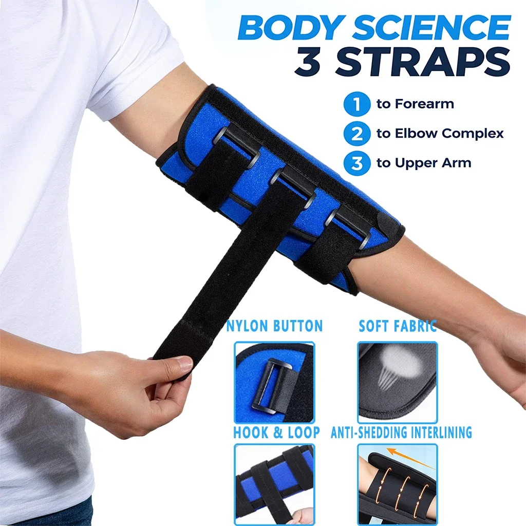 SSUNTAK Elbow Splint Immobilization Brace  Arm Support Brace for Night Sleeping Prevent Elbow Bending Arthritis Pain Relief