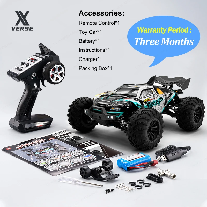 1:16 RC Car with LED 2.4G Brushless 70KM/H High Speed Remote Control Car Off Road 4x4 RC Toys for Boys 16101PRO 16102PRO 4WD