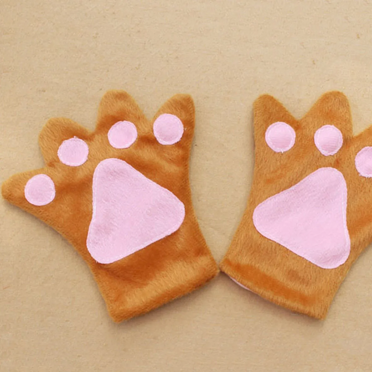 

4Pcs Cartoon Kangaroo Costume Set Light Brown Headband Bow Tie Tail Party Role Play Adults Costume