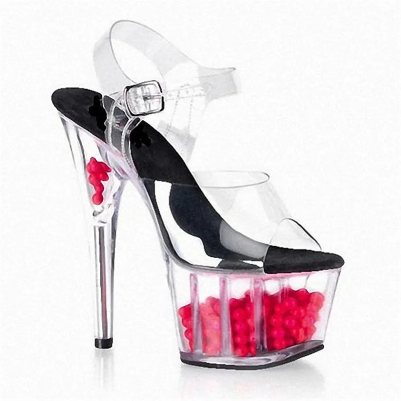 

Прозрачные босоножки на средней платформе на высоком каблуке 6 дюймов, туфли на платформе на высоком каблуке 15 см, пикантная танцевальная обувь, сандалии, обувь для выступлений со звездами
