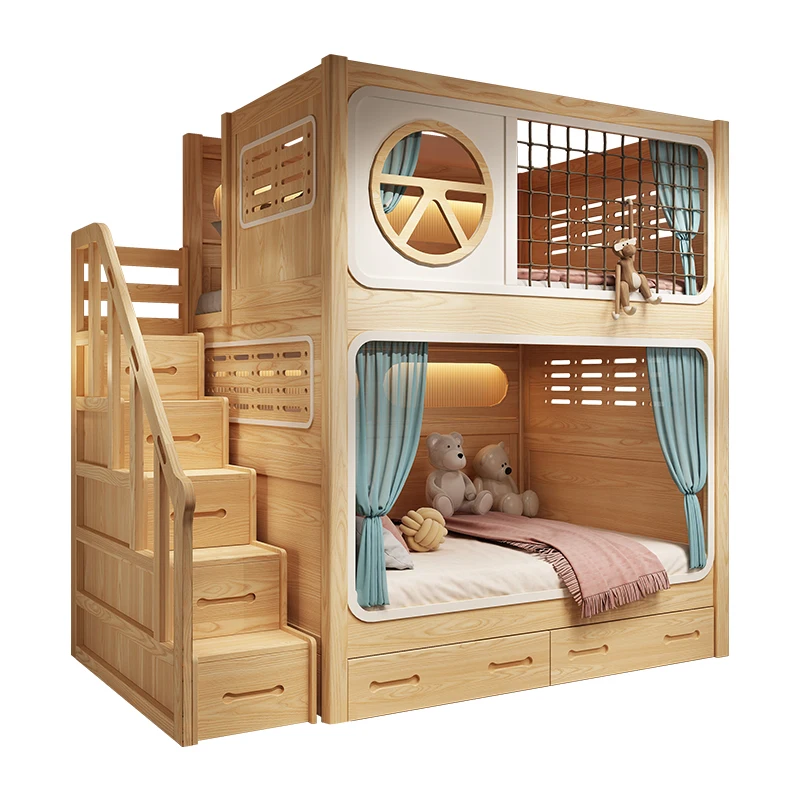 

Bunk beds Adult All solid wood High and low beds Siblings do not fight each other