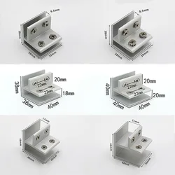 Aluminum Glass Clamps 90 Degrees Shelves Support Bracket Clips DIY Hardware for 2 to 20mm Thickness Board Glass Acrylic