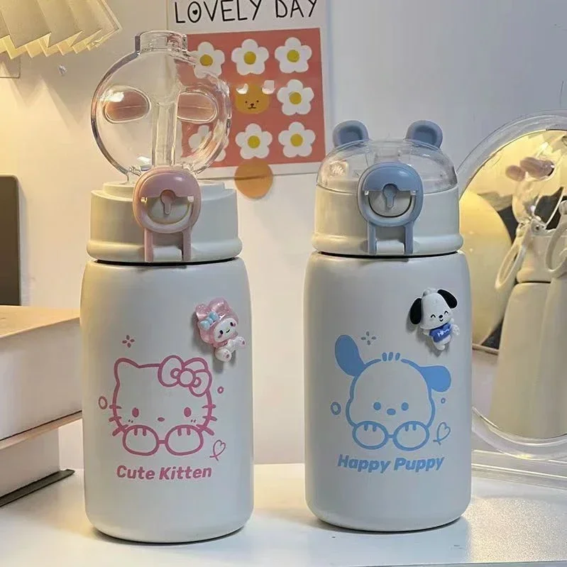 

Sanrio Aniem Cartoon Thermos Cup Children's Student Portable Portable Straw Cup Pom Pom Purin 304 Stainless Steel Handy Cup