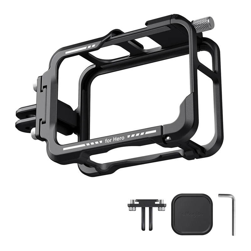 AMAGISN Camera Metal  Cage Cold Shoe Protective Case With Silicone Lens Cover For Gopro Hero 13/12/11/10/9