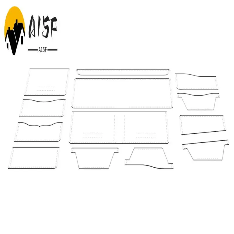 

A15F-DIY Дизайн кошелька Кожаный шаблон Трафареты для бумаги Ручной работы Кожаный инструмент Универсальный короткий шаблон с зажимом