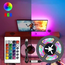 2835 Power LED Light String Komputer DIY Podświetlenie 24-klawiszowy pilot RGB Wielokolorowy PC Esports Dekoracja domu Light Stri