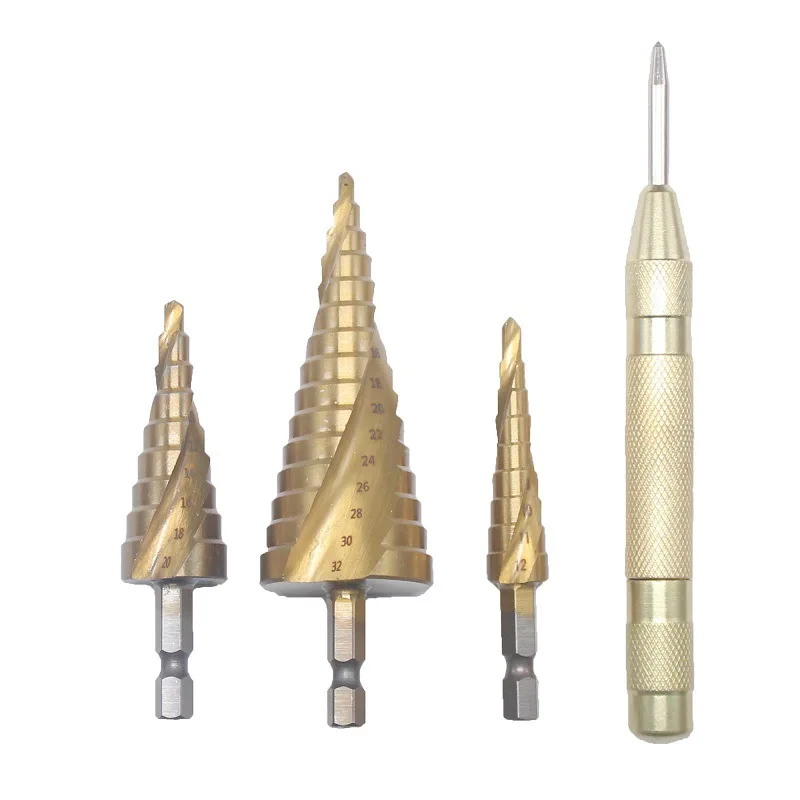 Pagoda Drill 4 Spiral Groove Step Drill 12 Hex Shank 20 Reamer 32 Step Drill Step Drill Pc Set