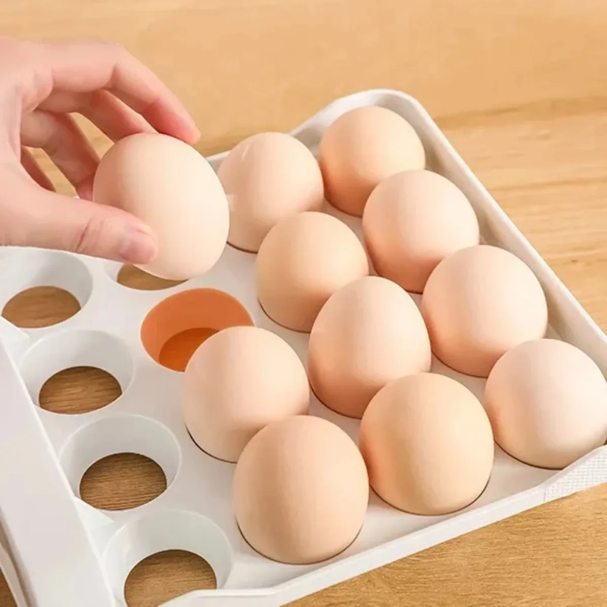 Automatic Scrolling Egg Rack Holder Storage Box Egg Basket Container Organizer Rolldown Refrigerator Double-layer Egg Shelf