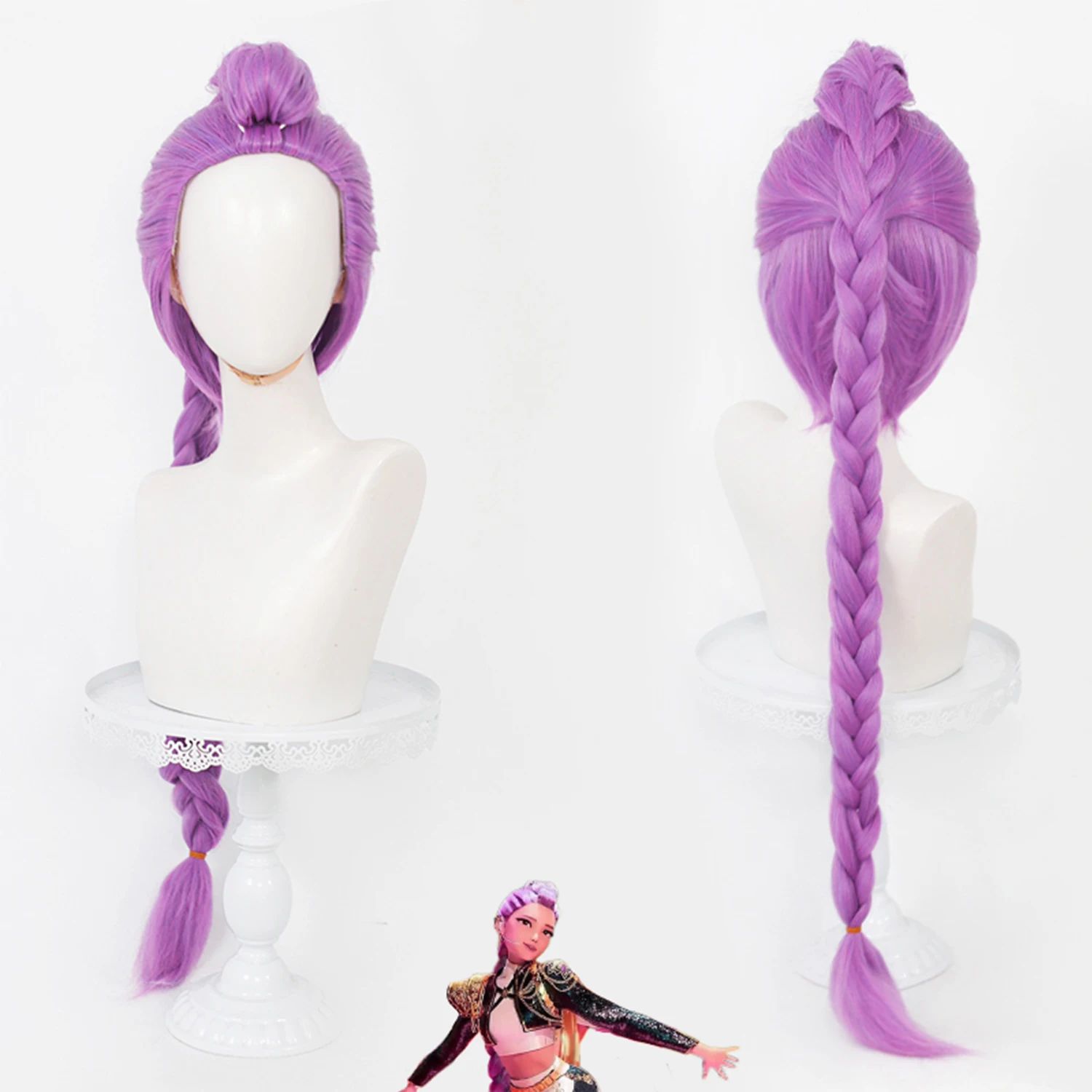 

47inch Purple Split Long Ponytail Ladies' Wig K-POP Demon Girl Group Synthetic Suitable for Daily Party