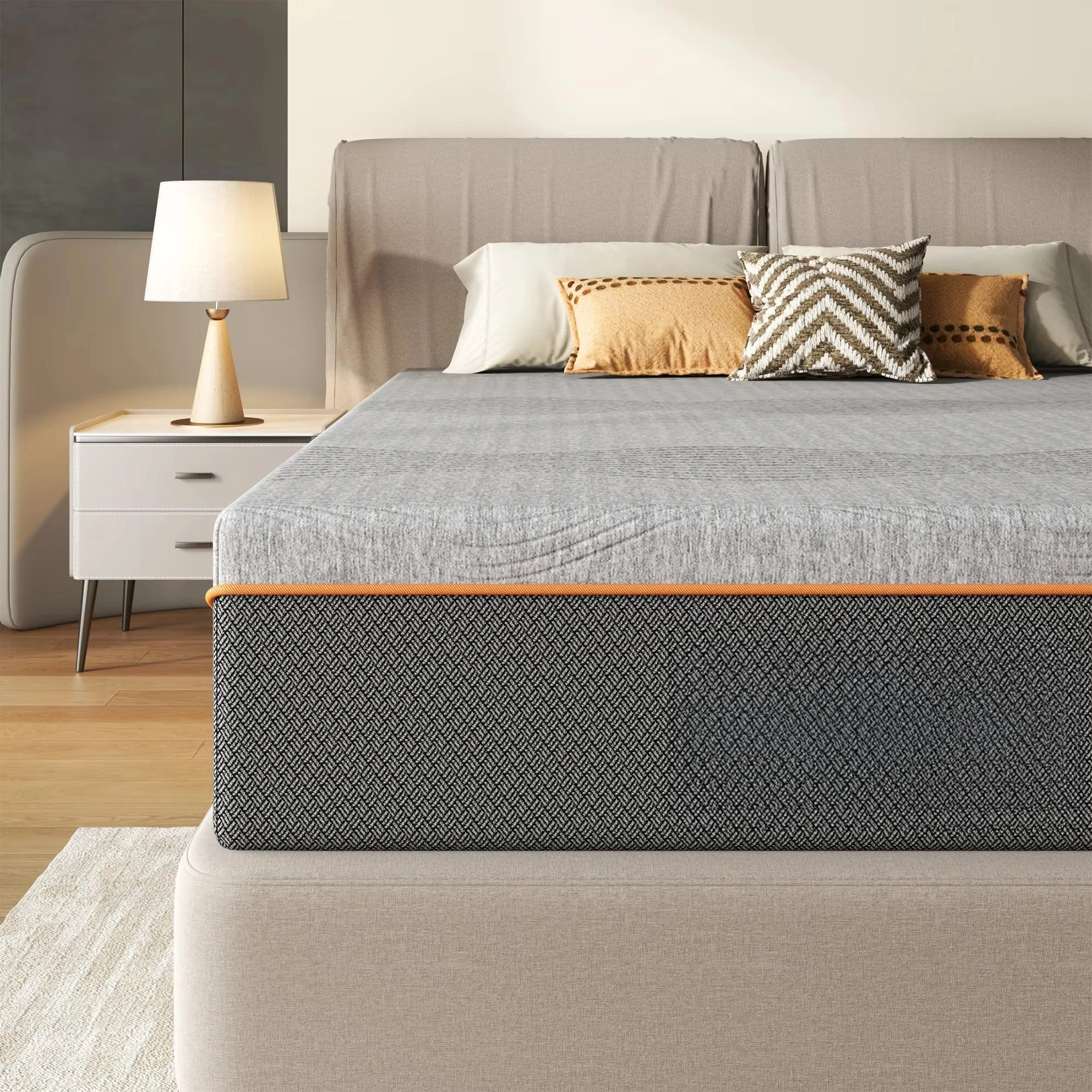 Full Size Durable Bedroom Mattress 12 Inch Memory Foam Fiberglass Free Soft Firmness Breathable Cooling Layers Certified Safe