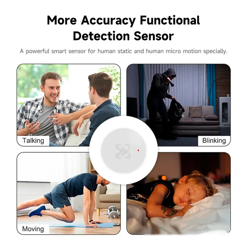 Hot-Human Presence Sensor Motion Sensor 24G Radar Detection Smart Home Remote Control Security Protect