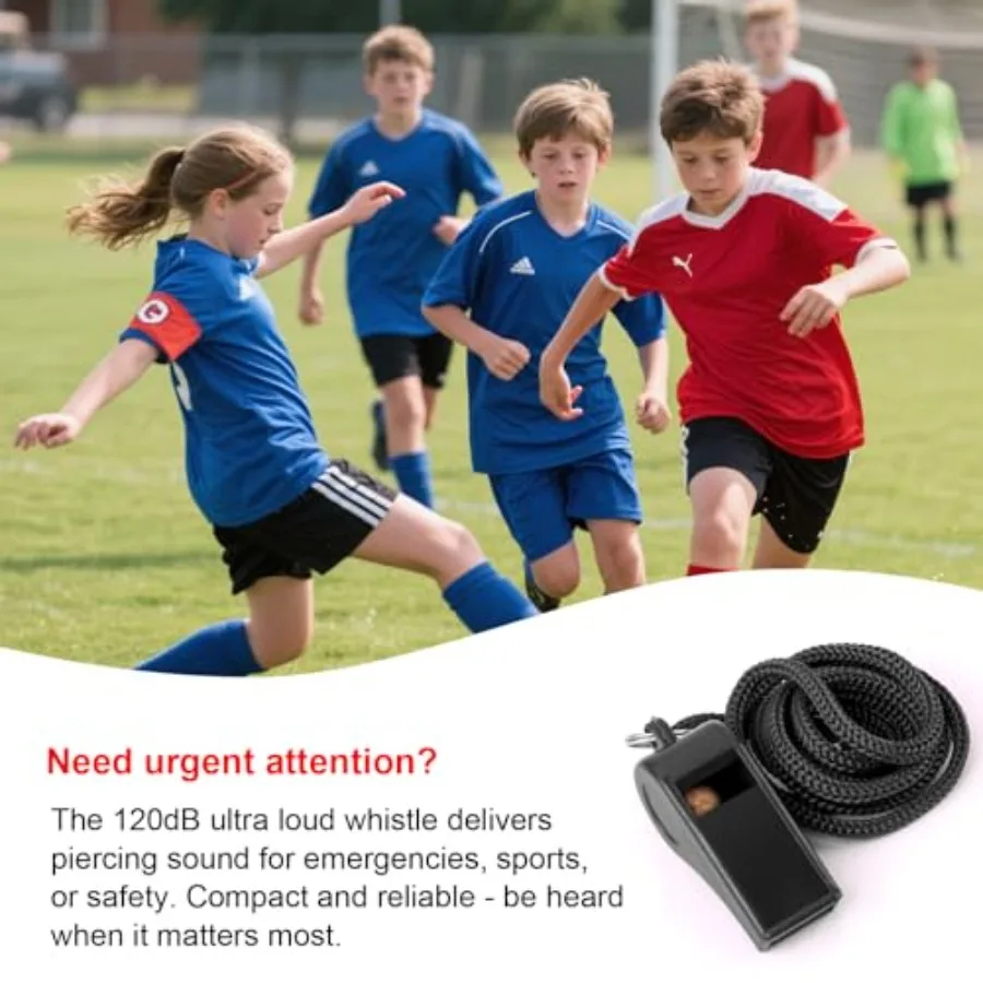 8Pack Colorful Plastic Whistles with Lanyards 120dB Loud Sports Whistles for Coaches Teachers Emergency Kits Events