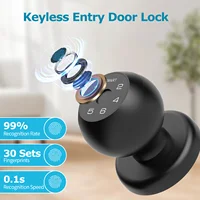 Viladepot Ball Shaped Smart Lock Fingerprint Door Lock App Control Passcode Unlock Electronic Touchscreen Keypad Indoor 4