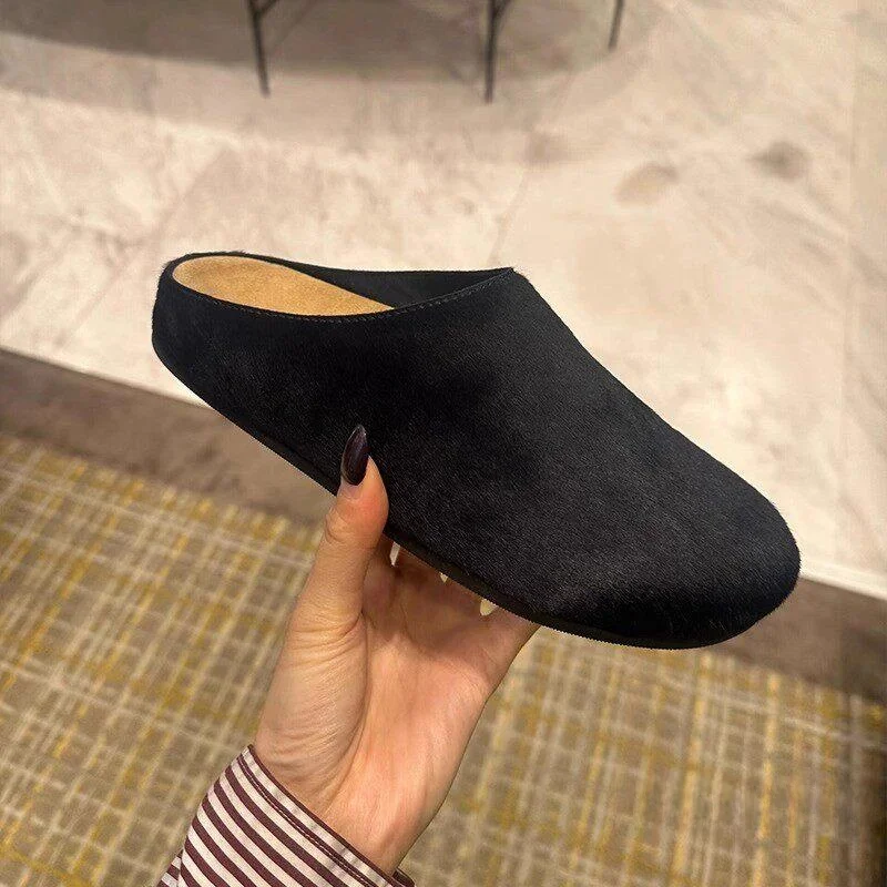 

Retro Thick Bottom Slip-On Slippers Women's Casual Shoes Summer Outdoor Wear Comfortable Ultrafiber Leather