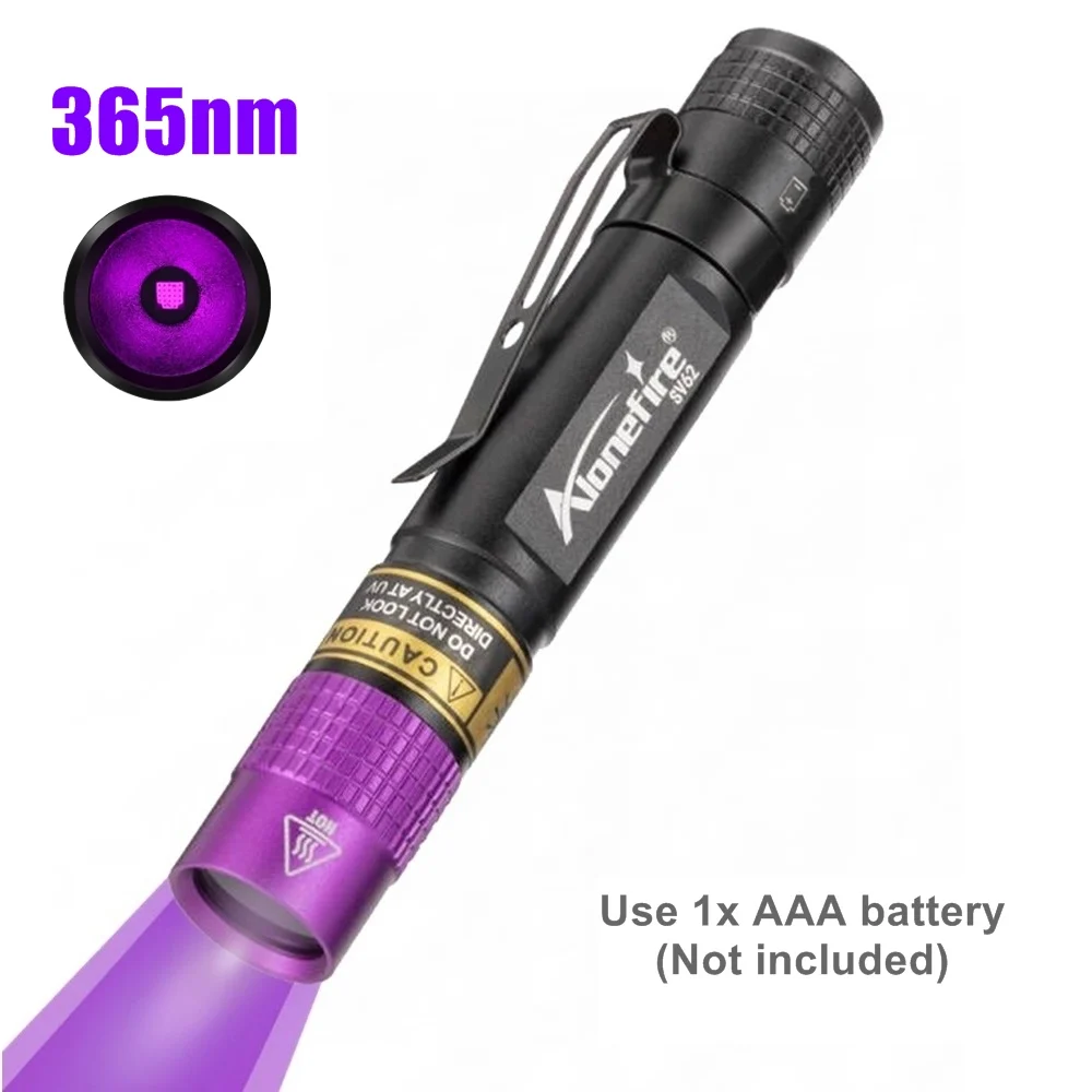 Alonefire 365/395nm UV Taschenlampe Schwarzlicht Mini Uv Taschenlampe Geld Erz Haustier Urin Unsichtbare tinte Marker Fleck Skorpion Detektor Lampe 3