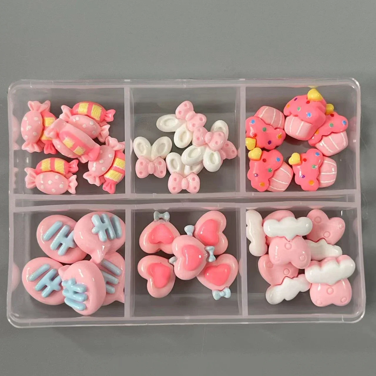 

30PCS Beauty Salon Supply 3D Kawaii Pink Cartoon Love Lollipop Cake Wings Bow Clouds Envelope Candy Resin Decoration Nail Art