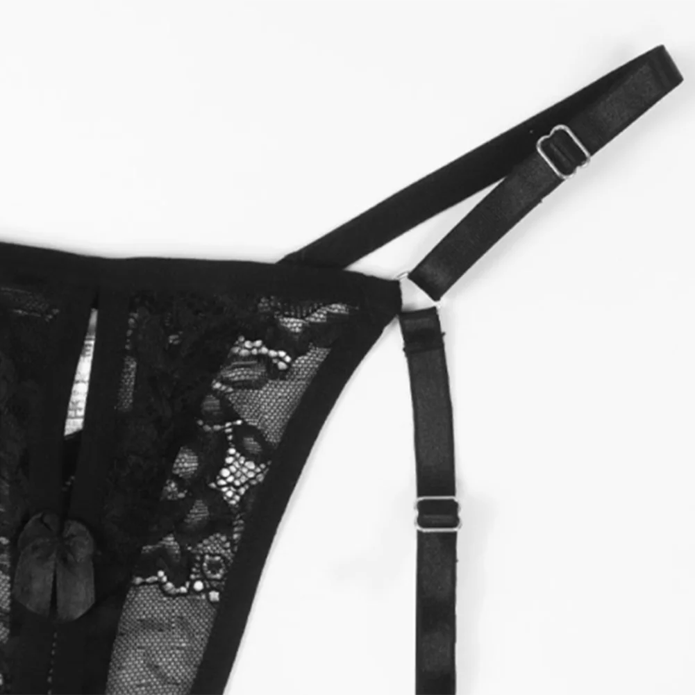 

Women Sexy Lace See Through Thong Panties Hollow Out Crotchless T Back Underpants Garter Belts Briefs Underwear Erotic Lingerie