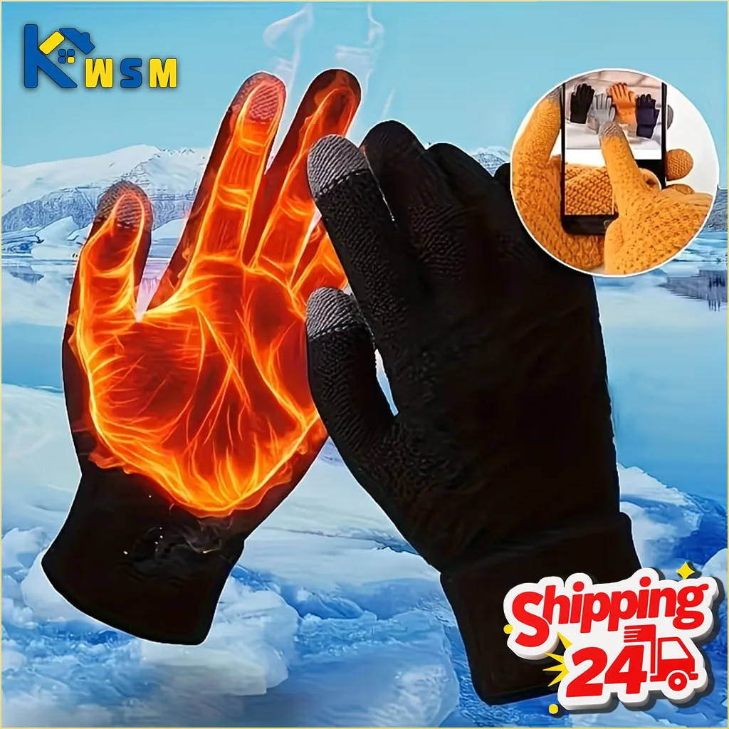 

1-20 пар зимних перчаток для сенсорных экранов с ананасовым дизайном, на флисовой подкладке, толстые теплые перчатки для студентов, для езды на велосипеде и в холодную погоду