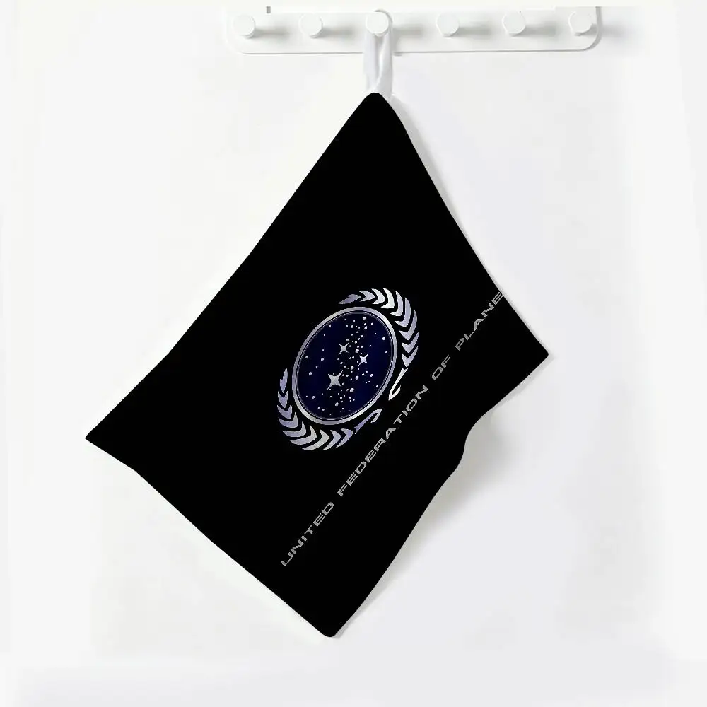S-star Trek Hanging Kitchen Towel, Polyester Cotton Fabric, Absorbent Hand Wiping Towel for Home Dormitory