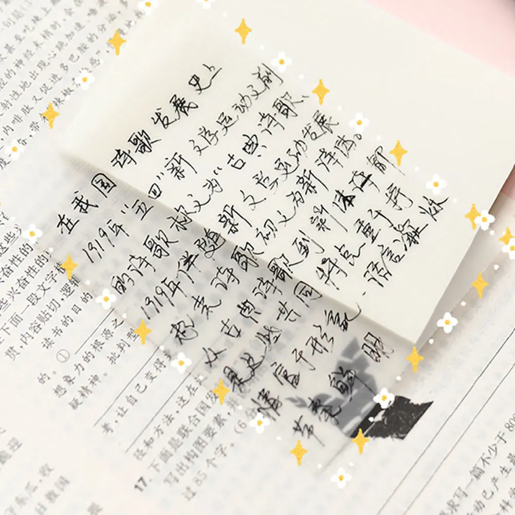 10개 방수 투명 메모 패드 메시지 알림용 투명 플라스틱 메모 용품 필기 패드