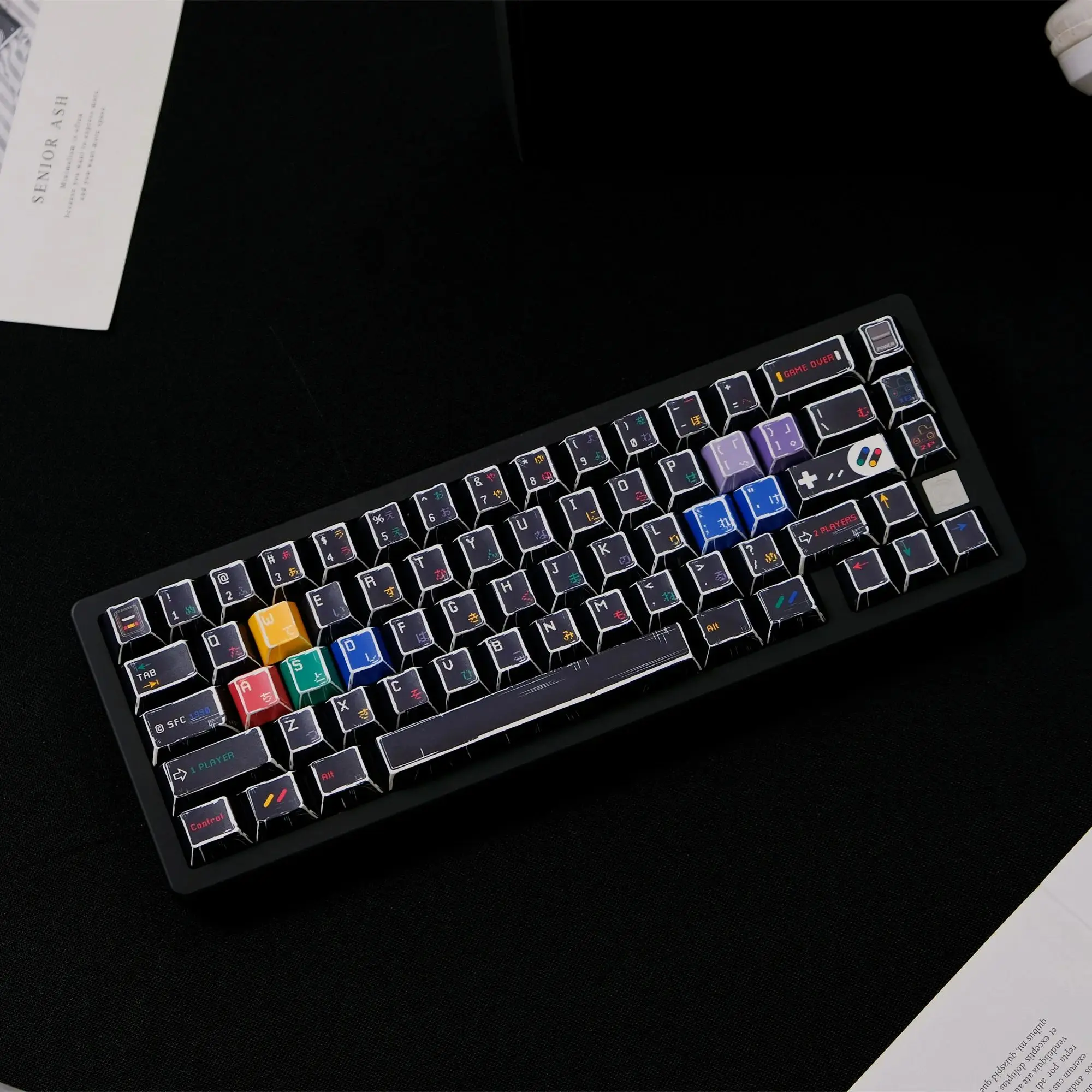 SFC Manga Style Keycaps Set 151 Keys PBT Cherry Profile for Fits MX Cherry Switch 61/64/68/75/84/87/98/104 Mechanical Keyboard