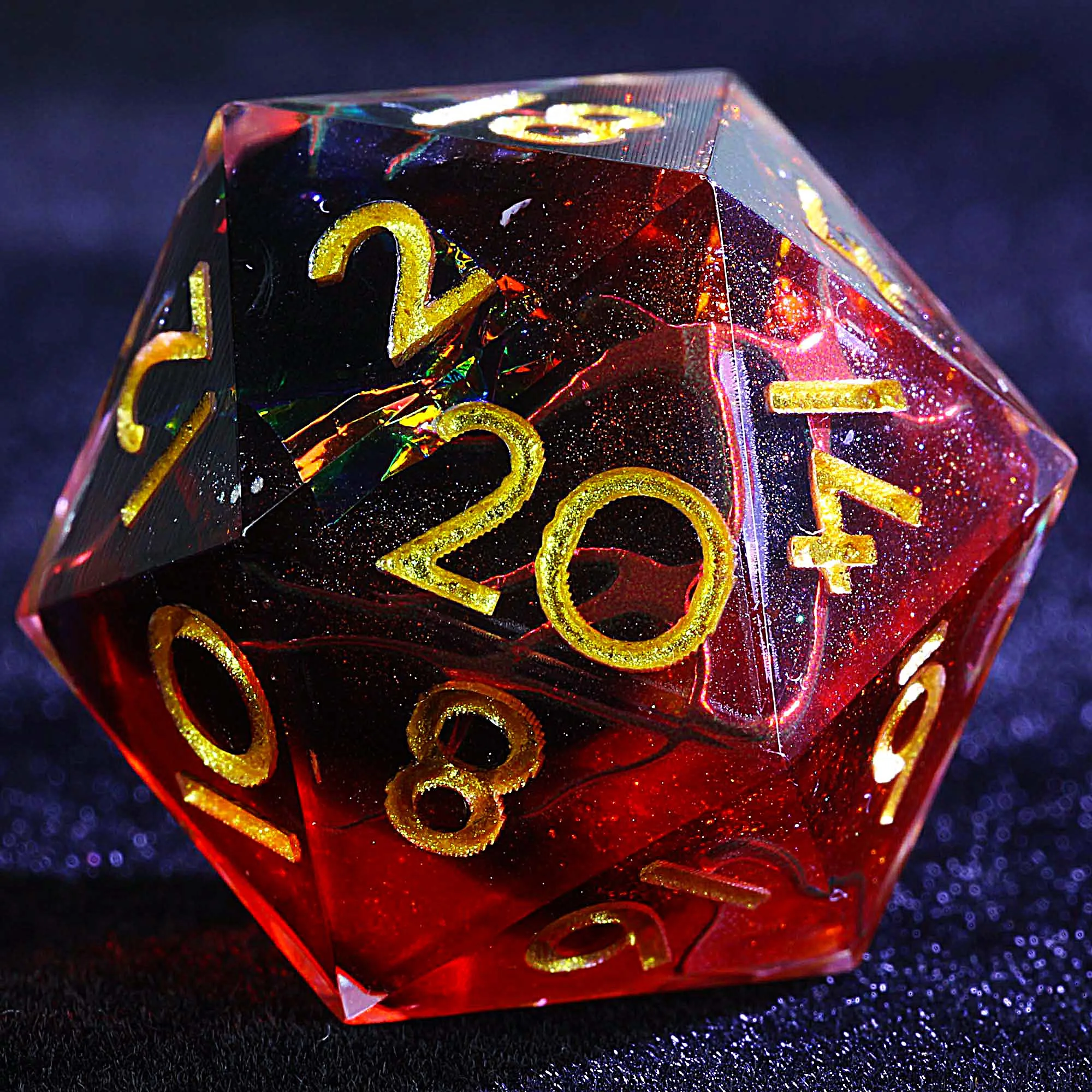 

9 Polyhedral Resin D and D Sets Dice Ember Flame Mist