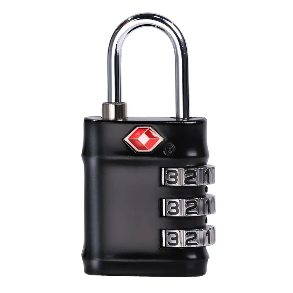 

Кодовый замок, одобренный TSA — компактные и прочные замки для багажа, 3-значный перезаписываемый пароль для путешествий, шкафчиков в спортзале, тумбочек