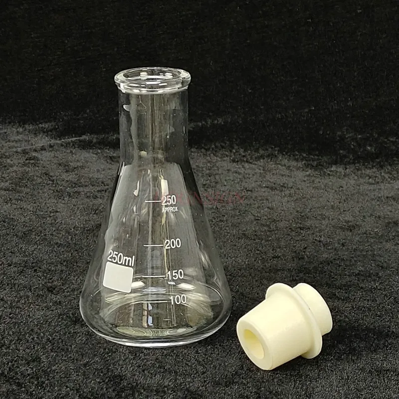 Erlenmeyer flask with silicone stopper 250ml High temperature resistant glass flask Erlenmeyer flask Erlenmeyer flask